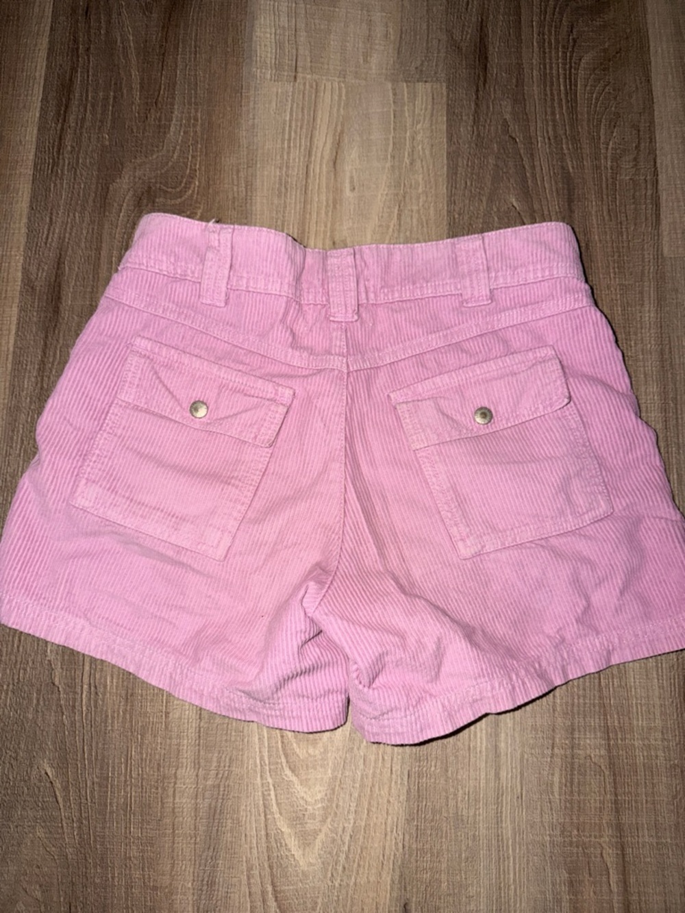 Women's Pink Corduroy Cargo Shorts - Picture 2 of 3